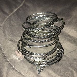 Silver toned bracelets